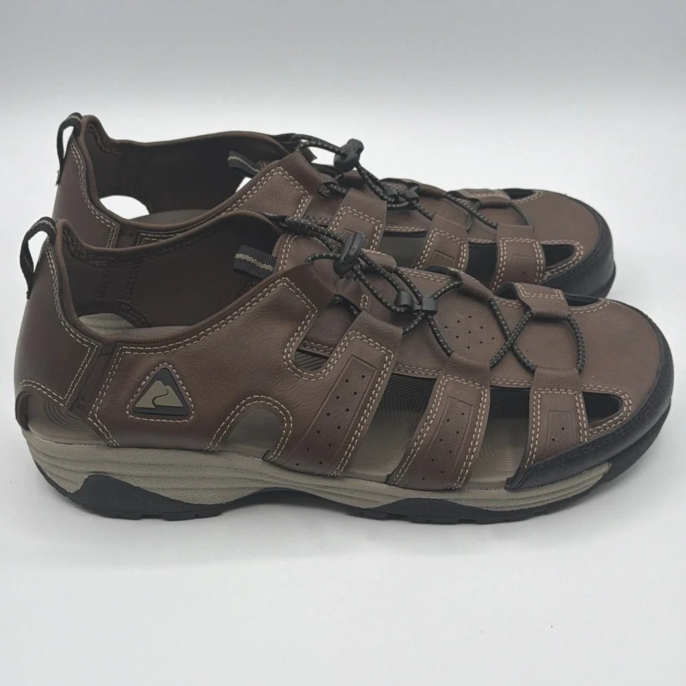 Ozark Trail Mens Closed Toe Sandals 11 Brown Hiking Outdoor Water Shoes New